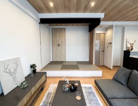 温かみのある和の要素×現代的スタイリッシュモダンで住み心地の質を変えたマンションフルリノベ 写真